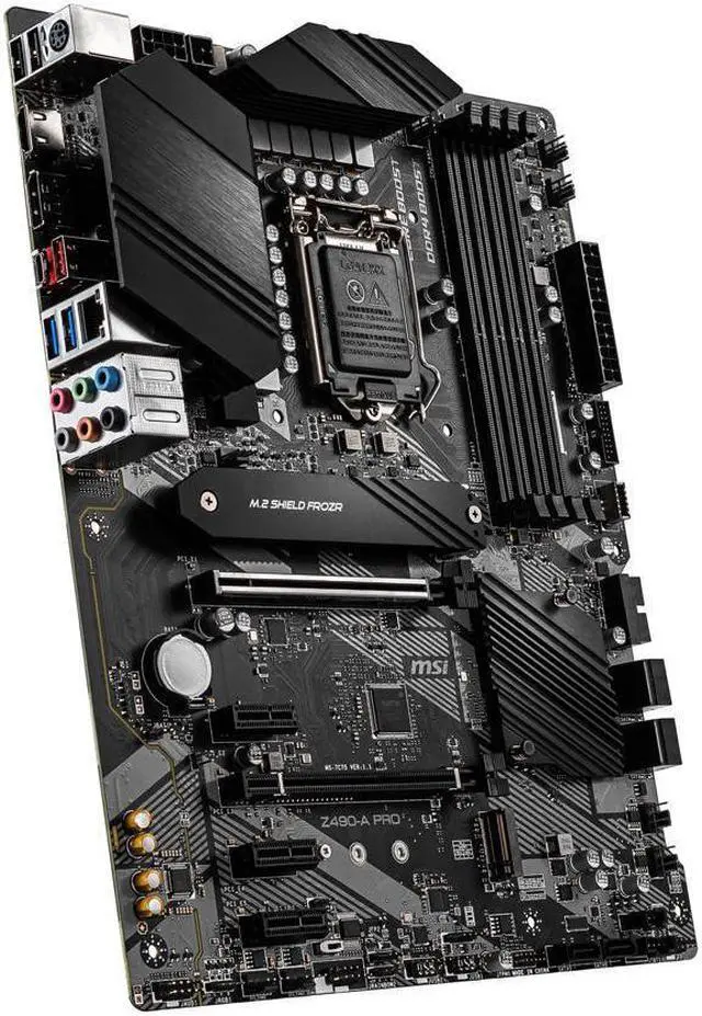 Alt view image 4 of 6 - MSI PRO Z490-A PRO LGA 1200 Intel Z490 SATA 6Gb/s ATX Intel Motherboard