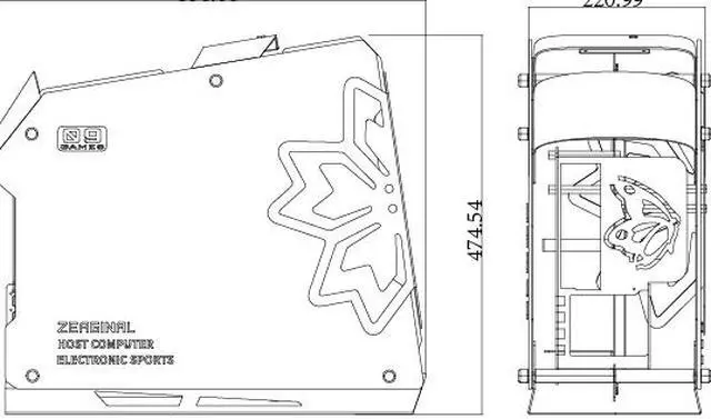 Alt view image 5 of 5 - Zeaginal ZC-09 X YESTON Tempered Glass Mini Computer Case Support 360mm+240mm Radiator Support M-ATX/ ITX Motherboard USB3.0 -Blue & White Version