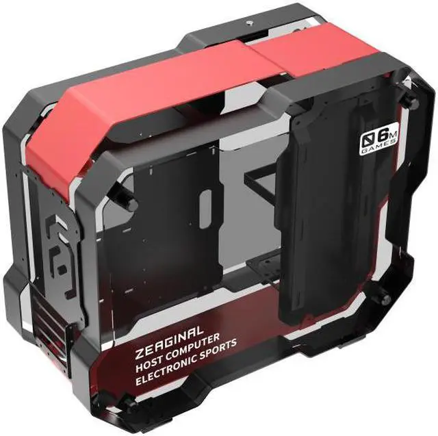 Alt view image 2 of 7 - Zeaginal ZC-06M Tempered Glass Mini Computer Case Support 240mm Radiator Support M-ATX Motherboard USB 3.0 -Red