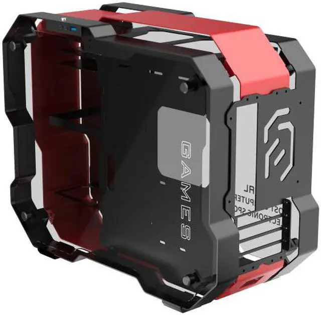 Alt view image 3 of 7 - Zeaginal ZC-06M Tempered Glass Mini Computer Case Support 240mm Radiator Support M-ATX Motherboard USB 3.0 -Red