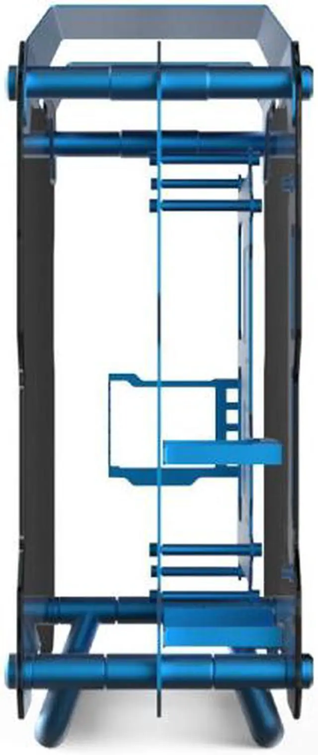 Alt view image 5 of 7 - Zeaginal ZC-01 Blueberry Vanity Computer Case Support 360mm Radiator Support ATX Motherboard Tempered Glass -Blue