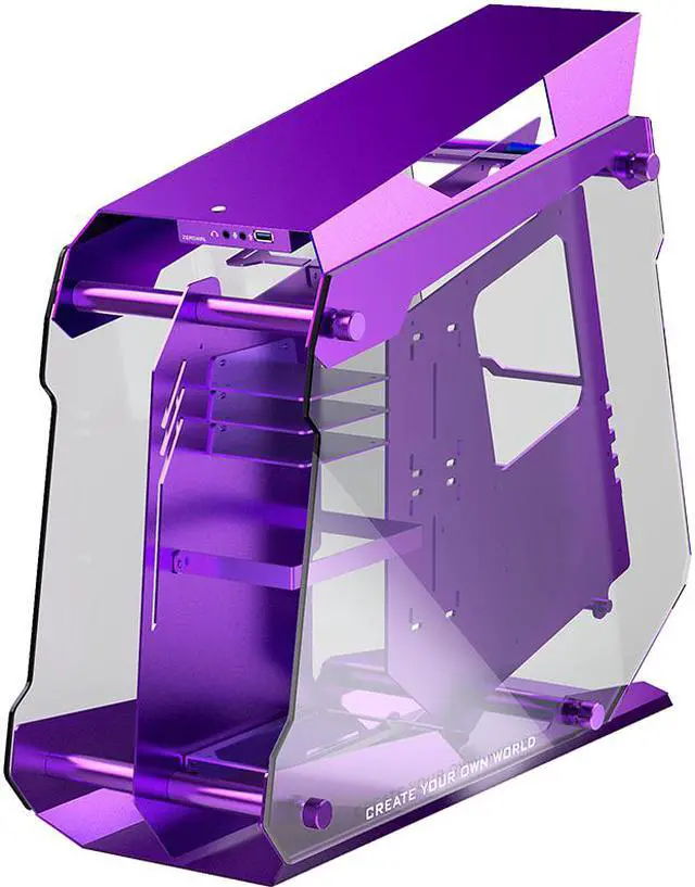Alt view image 3 of 4 - Zeaginal ZC-11 Blueberry Flashes Tempered Glass Computer Case Support 240mm Radiator Support ATX/ M-ATX/ ITX Motherboard USB3.0 -Purple