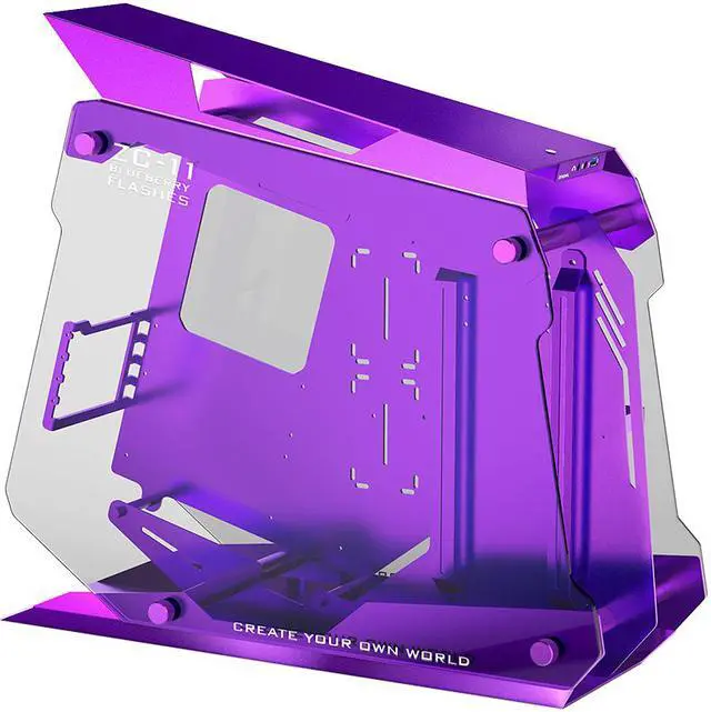 Main image of Zeaginal ZC-11 Blueberry Flashes Tempered Glass Computer Case Support 240mm Radiator Support ATX/ M-ATX/ ITX Motherboard USB3.0 -Purple