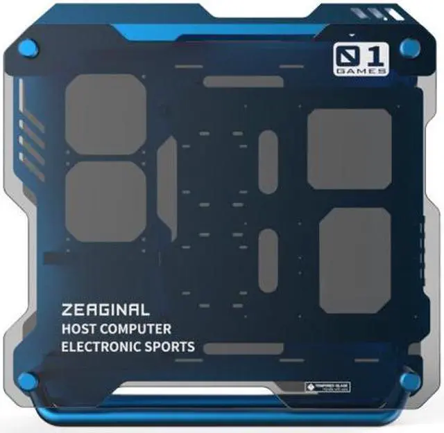 Alt view image 3 of 7 - Zeaginal ZC-01 Blueberry Vanity Computer Case Support 360mm Radiator Support ATX Motherboard Tempered Glass -Blue
