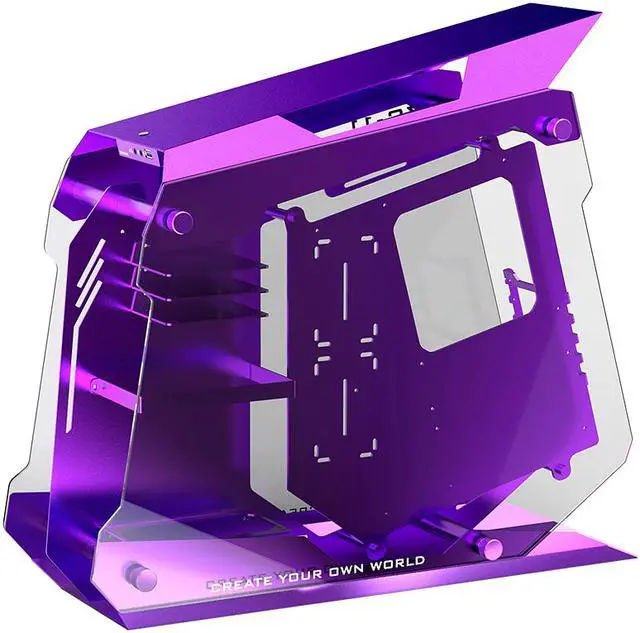 Alt view image 2 of 4 - Zeaginal ZC-11 Blueberry Flashes Tempered Glass Computer Case Support 240mm Radiator Support ATX/ M-ATX/ ITX Motherboard USB3.0 -Purple