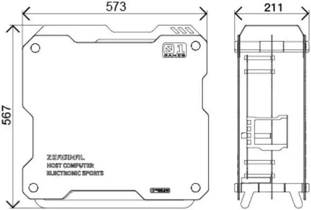 Alt view image 7 of 7 - Zeaginal ZC-01 Blueberry Vanity Computer Case Support 360mm Radiator Support ATX Motherboard Tempered Glass -Blue