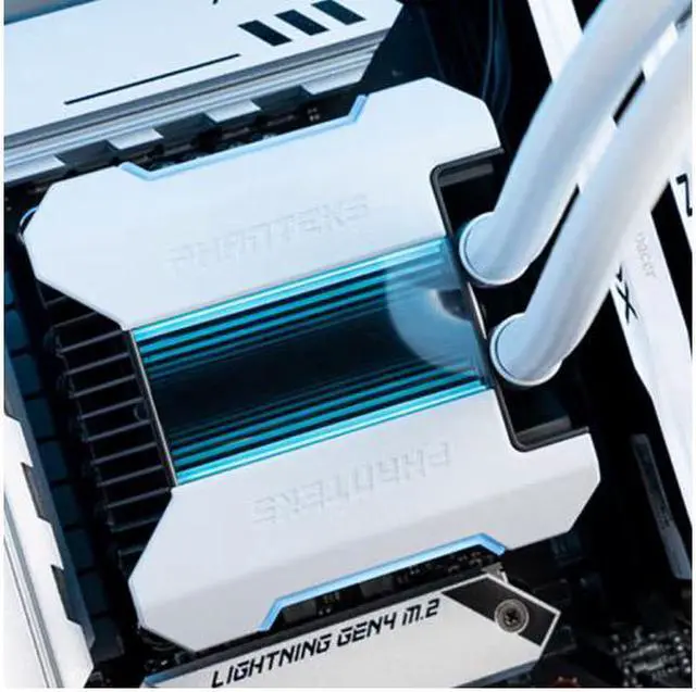 Alt view image 2 of 4 - Phanteks GLACIER ONE 360 M25 A-RGB AIO Liquid CPU Cooler, Infinity Mirror Pump Cap Design, 3 X Silent 120mm M25 PWM Fans, White