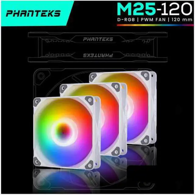 Alt view image 3 of 4 - Phanteks GLACIER ONE 360 M25 A-RGB AIO Liquid CPU Cooler, Infinity Mirror Pump Cap Design, 3 X Silent 120mm M25 PWM Fans, White