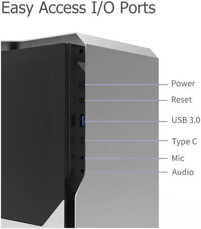 Alt view image 5 of 7 - H.E. SilverLining 160G ITX Mini ITX Computer Case Support 240mm Radiator,Support ITX Motherboard, Dual-Chamber Ventilation, USB3.0 +Type-c Computer Case