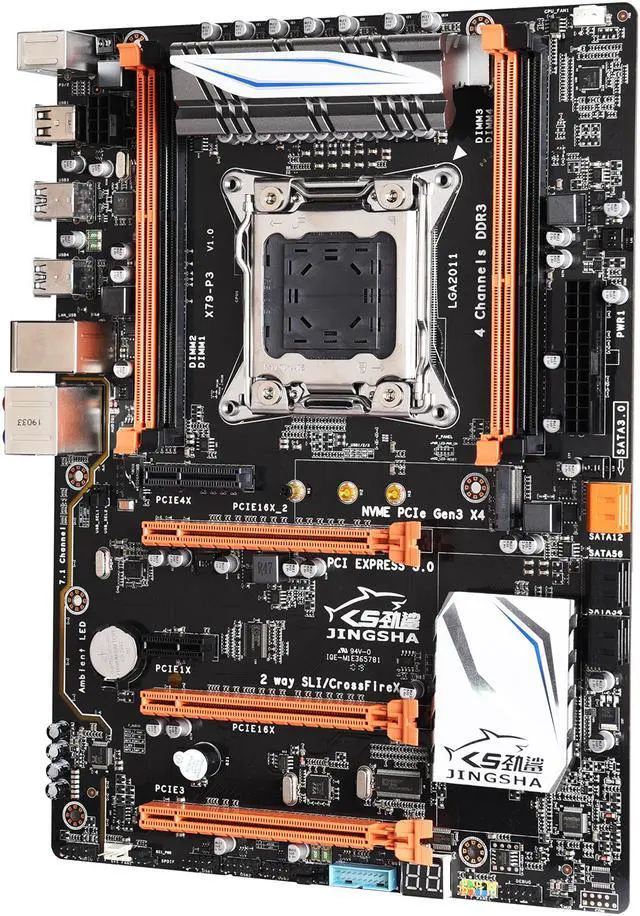 Alt view image 2 of 5 - Jingsha X79P3 ATX Motherboard Supports AMD Crossfire 3* PCIE 3.0 x16 Supports CPU E5 E5V2 2697V2 2680V2 LGA2011 Core I7 M.2 SSD Socket