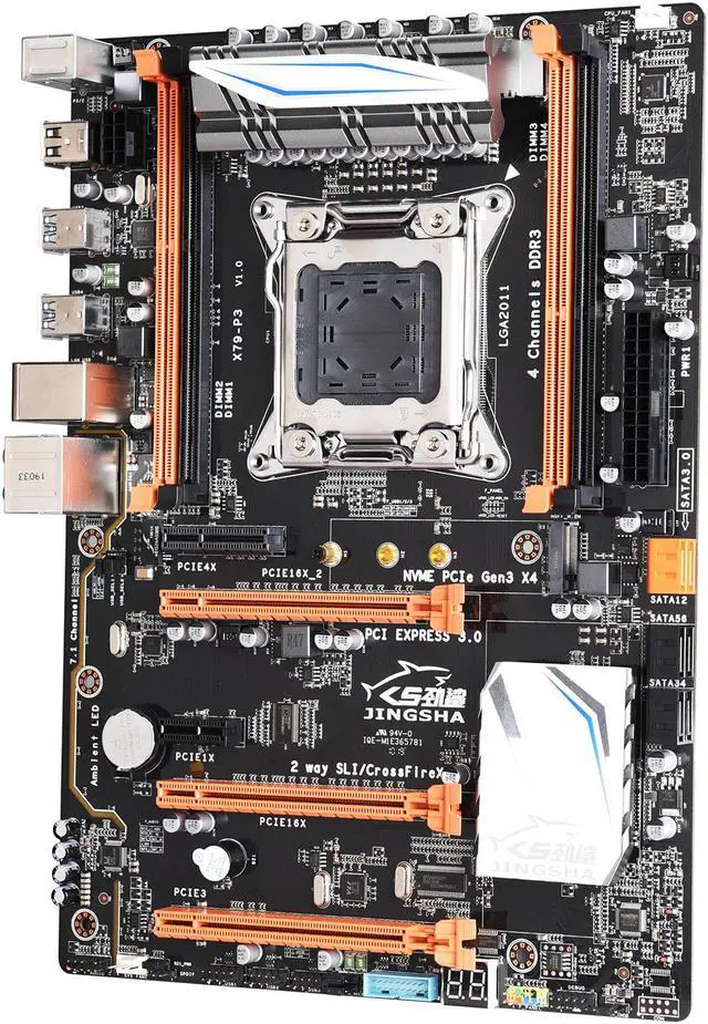 Alt view image 4 of 5 - Jingsha X79P3 ATX Motherboard Supports AMD Crossfire 3* PCIE 3.0 x16 Supports CPU E5 E5V2 2697V2 2680V2 LGA2011 Core I7 M.2 SSD Socket