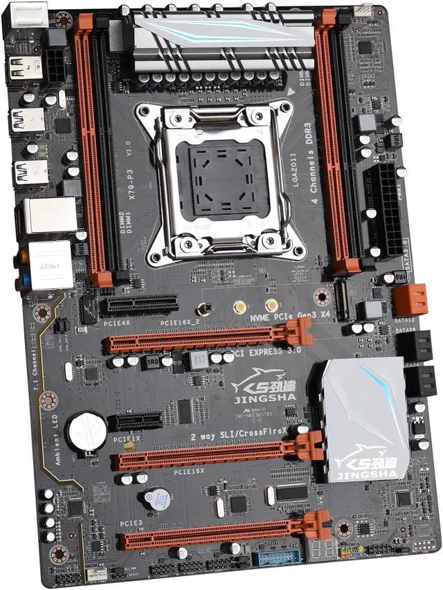 Alt view image 5 of 5 - Jingsha X79P3 ATX Motherboard Supports AMD Crossfire 3* PCIE 3.0 x16 Supports CPU E5 E5V2 2697V2 2680V2 LGA2011 Core I7 M.2 SSD Socket