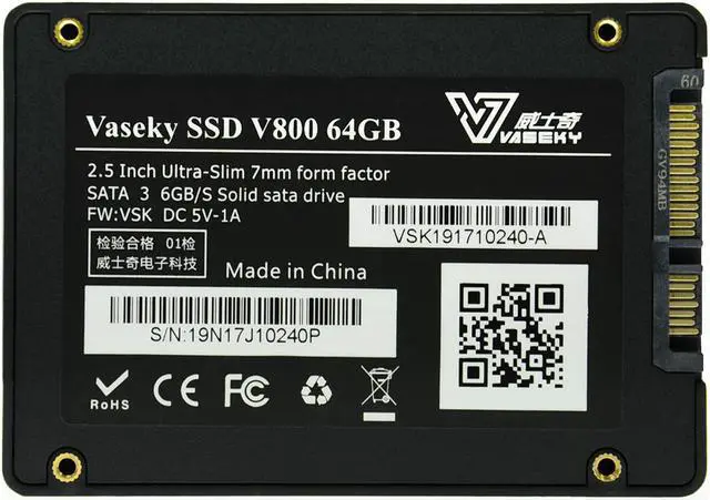 Alt view image 2 of 3 - Vaseky 2.5'' SATA III 64GB SSD TLC Internal Solid State Drive (SSD) for Desktop Notebook Standard 2.5'' SATA III 64GB Internal Solid State Disk