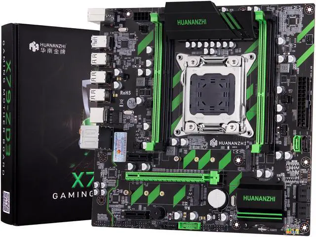 Alt view image 4 of 4 - HUANANZHI X79-ZD3 M-ATX Motherboard Dual Full Speed NVME M.2 Socket PCIE x16 Supports CPU E5 E5V2 2697V2 2680V2 Intel Xeon LGA 2011 Core I7 M.2 SSD Socket Four Channel DDR3 USB 3.0