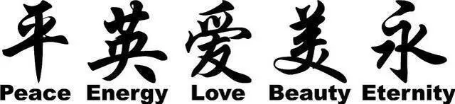 Main image of White 22" X 5" Chinese Symbol DECAL ART Décor