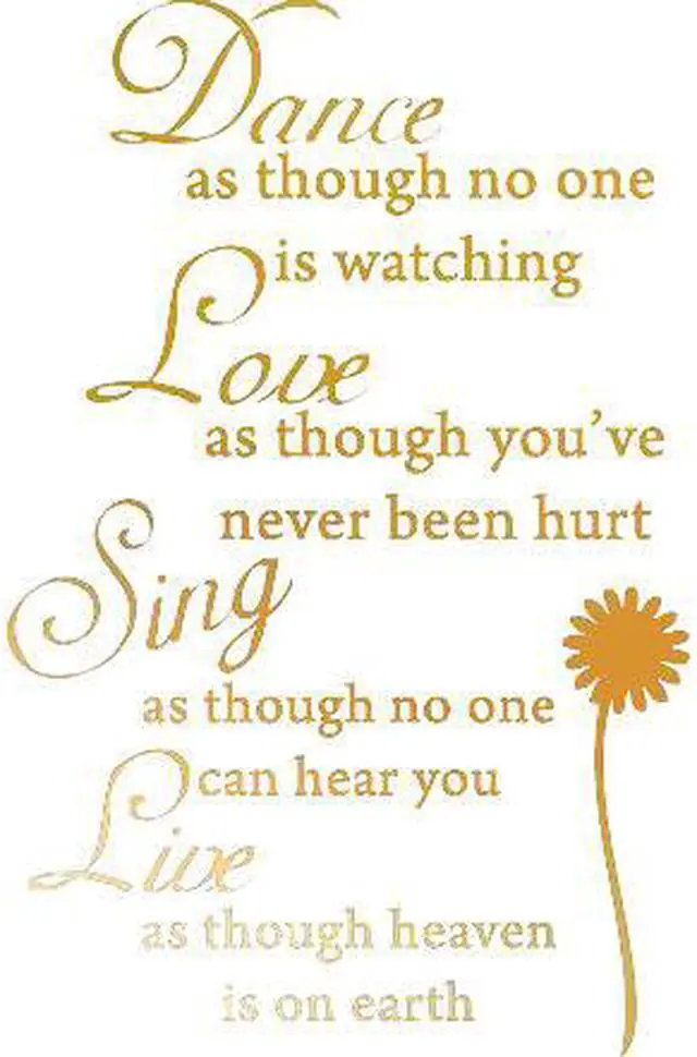 Main image of GOLD(CHROME MIRROR) 15" x 23" Dance Love Sing Live Wall Quotes