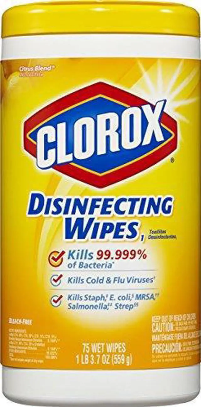 Alt view image 4 of 4 - Disinfecting Wipes Lemon 75Ct Clorox Company Wipes 01628 044600016283