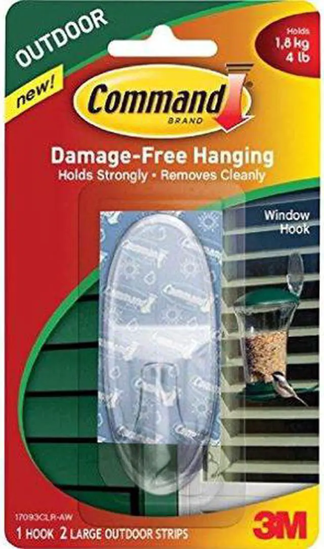 Alt view image 5 of 11 - Command All Weather Hooks and Strips Plastic Large 1 Hooks & 2 Strips/Pack