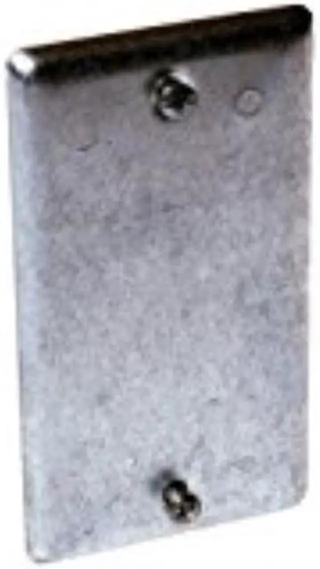 Alt view image 2 of 9 - RACO 860 Electrical Box Cover, Square, 1 Gang, Galvanized Zinc, Blank Cover,