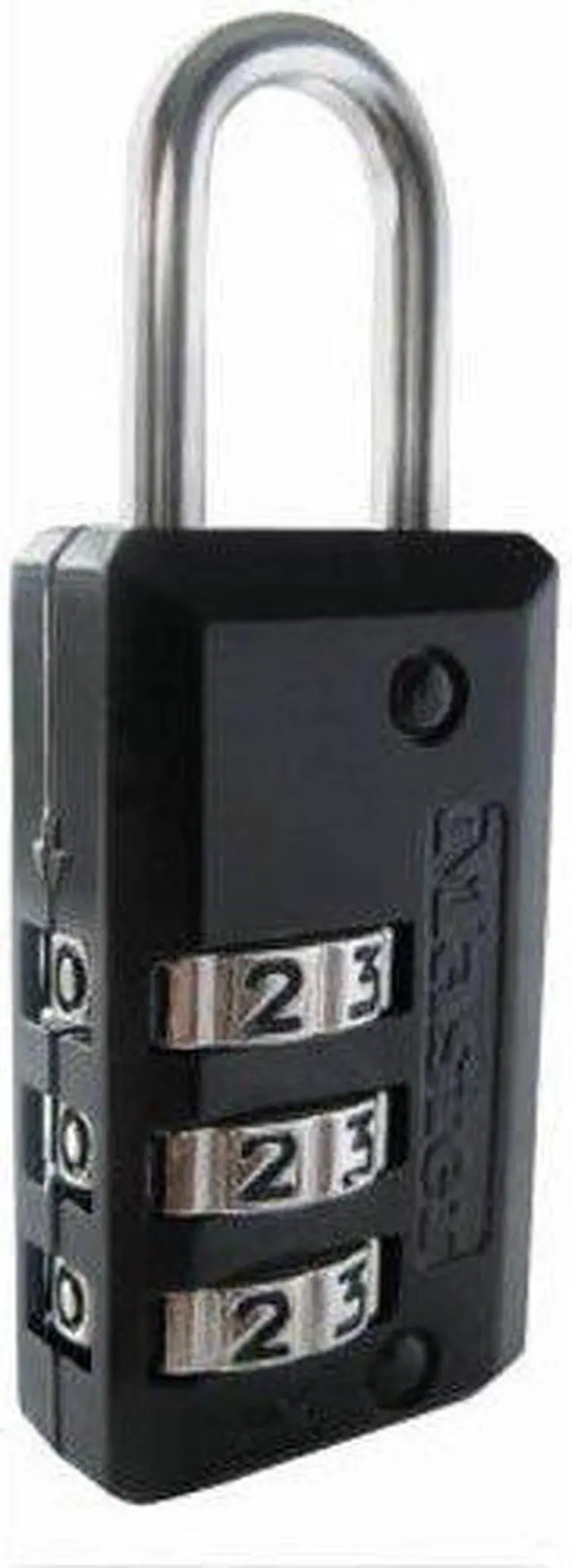 Alt view image 3 of 13 - Master Lock Luggage Padlock,1 1/2 in,Rectangle,Black  646D