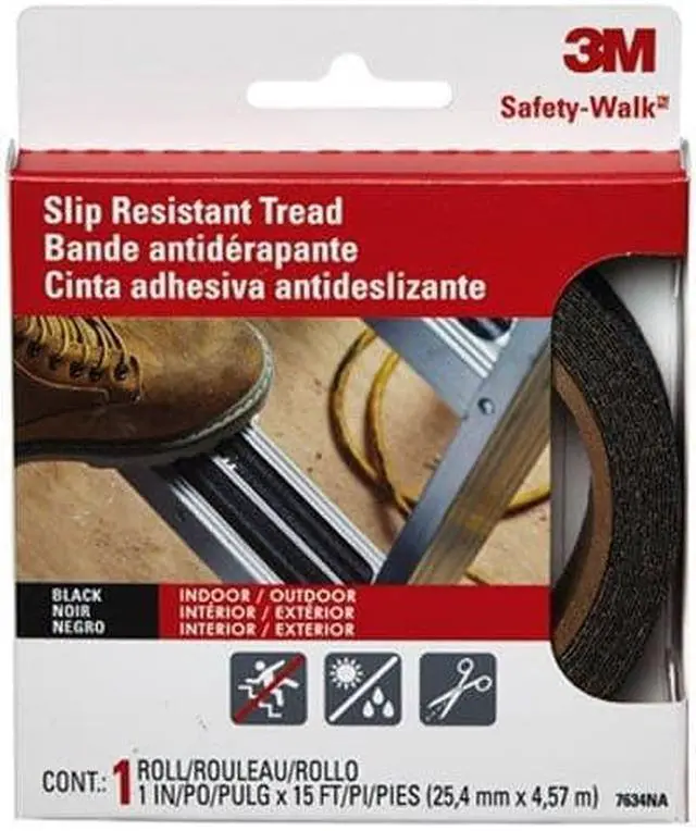 Alt view image 7 of 12 - 3m 7634NA Black 1 inch X 15 Step Ladder Safety Treads