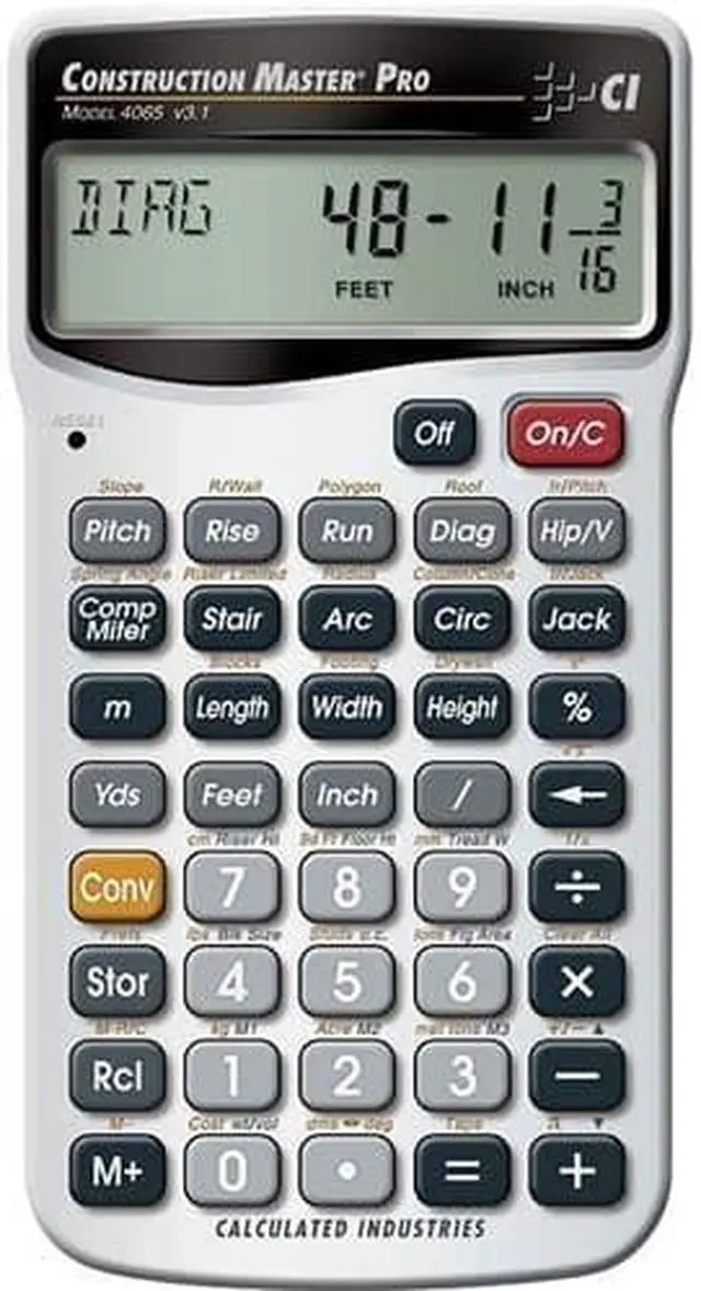 Alt view image 6 of 20 - CALCULATED INDUSTRIES 4065 Construction Calculator,Pro,5 5/8x3 In