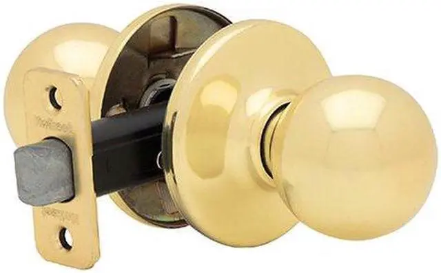 Alt view image 3 of 4 - Kwikset Polo Polished Brass Hall & Closet Door Knob 200P 3 CP V1