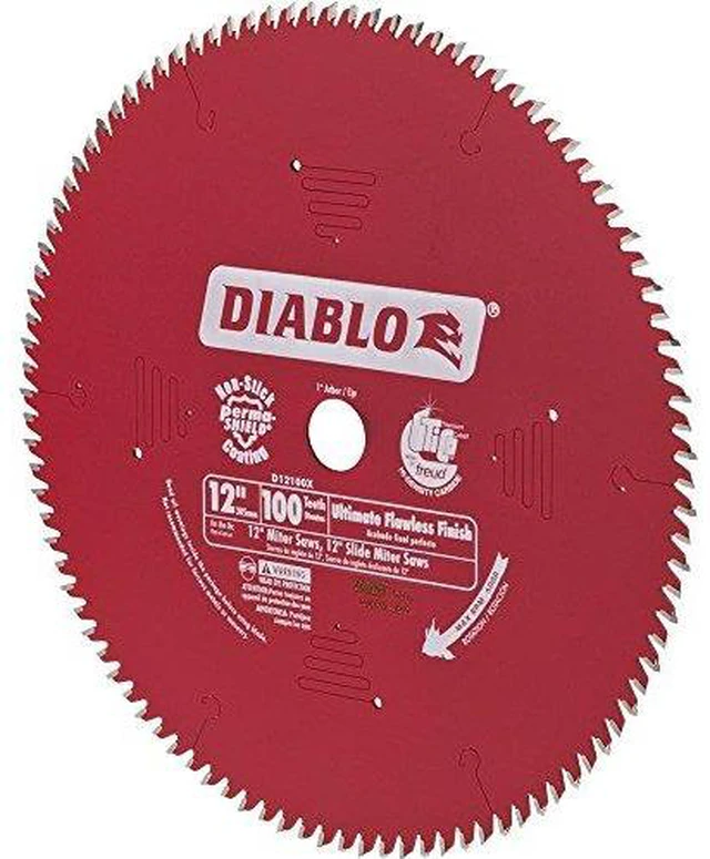 Alt view image 7 of 7 - Diablo 12 In. 100-Tooth Flawless Finish Circular Saw Blade D12100X