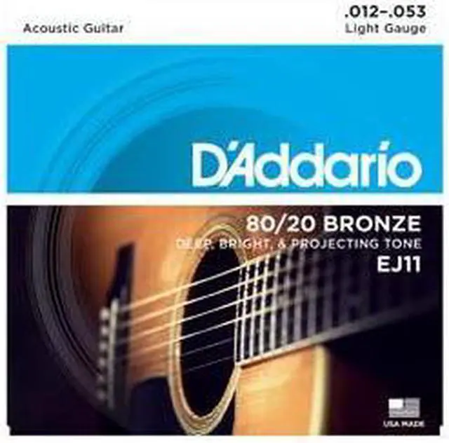 Alt view image 8 of 18 - D'Addario EJ11 80/20 Bronze Acoustic Guitar Strings, Light, 12-53 EJ11 D'ADDARIO