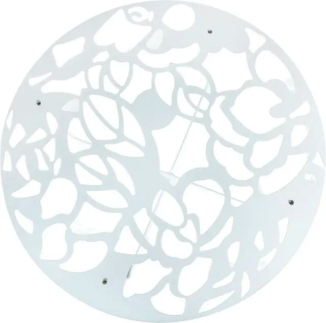 Alt view image 4 of 20 - LeisureMod Devon Tree Design Glass Top Aluminum Base Indoor Outdoor Dining Table, White