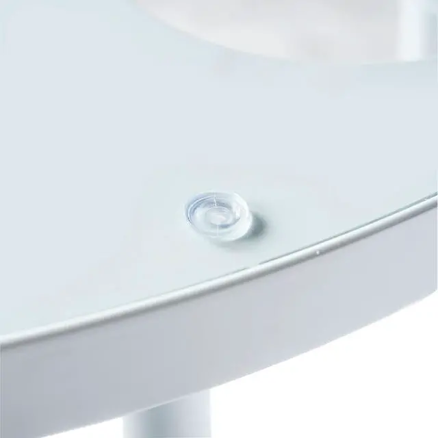 Alt view image 6 of 20 - LeisureMod Devon Tree Design Glass Top Aluminum Base Indoor Outdoor Bistro Dining Table, White