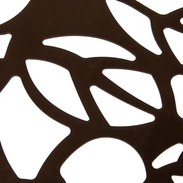 Alt view image 5 of 20 - LeisureMod Devon Tree Design Glass Top Aluminum Base Indoor Outdoor Bistro Dining Table, Brown