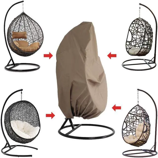 Alt view image 3 of 10 - LeisureMod Hanging Single Egg Swing Chair Cover