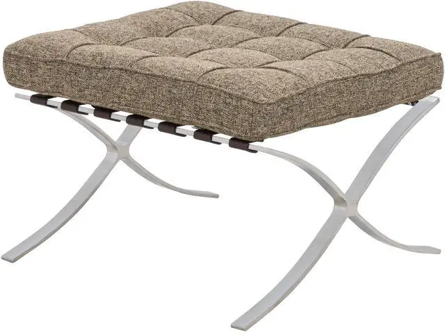 Main image of LeisureMod Bellefonte Mid-Century Pavilion Accent Ottoman in Oatmeal Wool