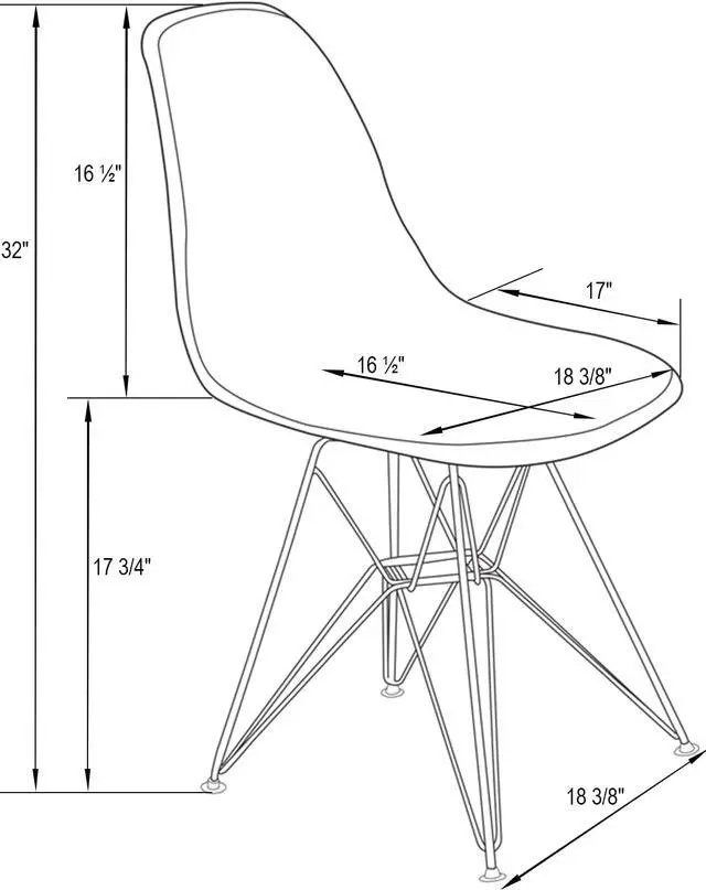 Alt view image 7 of 20 - LeisureMod Cresco Modern Eiffel Base Molded Dining Chair with Gold Base Transparent Red