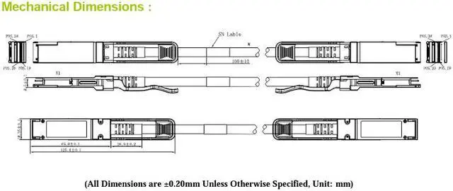 Alt view image 2 of 2 - 40G QSFP+ DAC Cable, 30AWG, 1 Meter (1m), Passive Direct Attach Copper, Compatible with Brands Equipment
