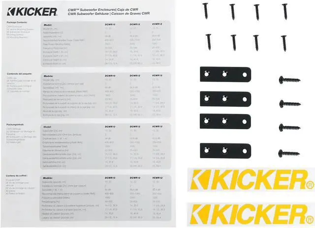 Alt view image 5 of 20 - KICKER 48VCWR122 CompR 12" 1000w Car Subwoofer+Vented Sub Box Enclosure Comp12