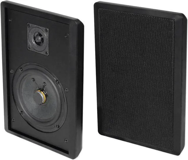 Alt view image 2 of 15 - 2 Rockville RockSlim Black Home Theater 5.25" 240w Easy Wall Mount Slim Speakers