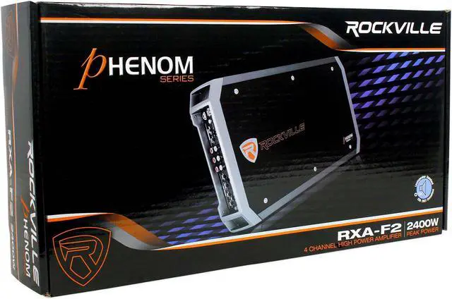 Alt view image 5 of 5 - Rockville RXA-F2 2400 Watt Peak / 1200w RMS 4 Channel Amplifier Car Stereo Amp