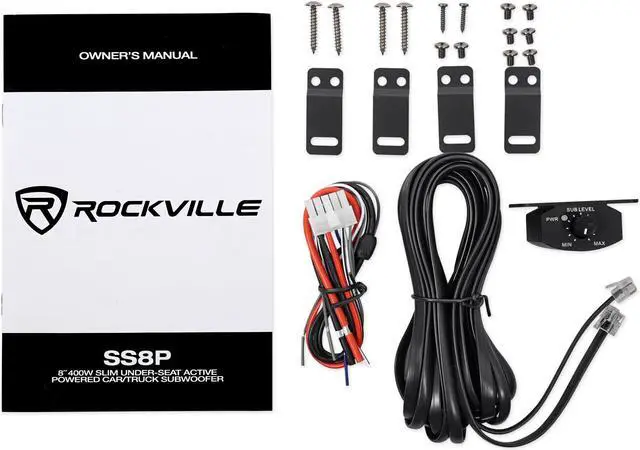 Alt view image 7 of 18 - rockville ss8p 400w 8" cast aluminum slim underseat active powered car/truck subwoofer sub