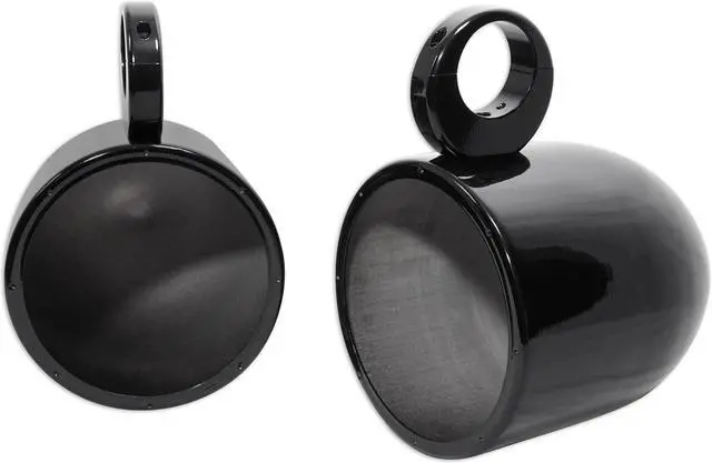 Alt view image 2 of 6 - Pair Rockville MAC80B 7.7” Black Aluminum Wakeboard Tower Speaker Pod Enclosures