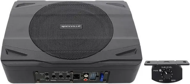 Alt view image 2 of 18 - rockville ss8p 400w 8" cast aluminum slim underseat active powered car/truck subwoofer sub
