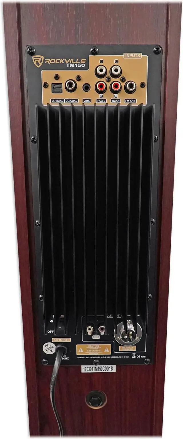 Alt view image 6 of 9 - Rockville TM150C Cherry Powered Home Theater Tower Speakers 10" Sub/Blueooth/USB