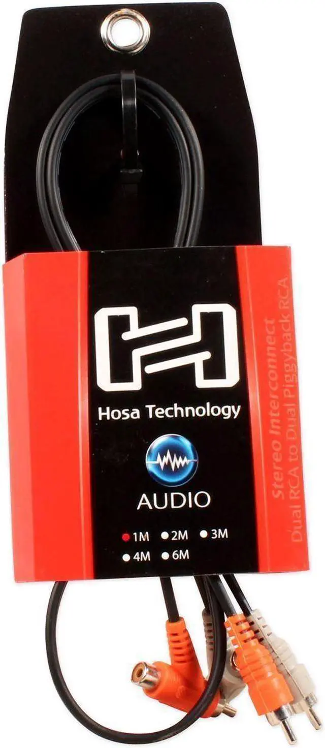 Alt view image 5 of 10 - Hosa CRA-201PB Dual RCA to RCA Cable Black 1 m