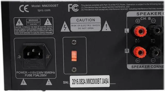 Alt view image 6 of 16 - Technical Pro MM2000BT Pro Mic Mixing Amplifier