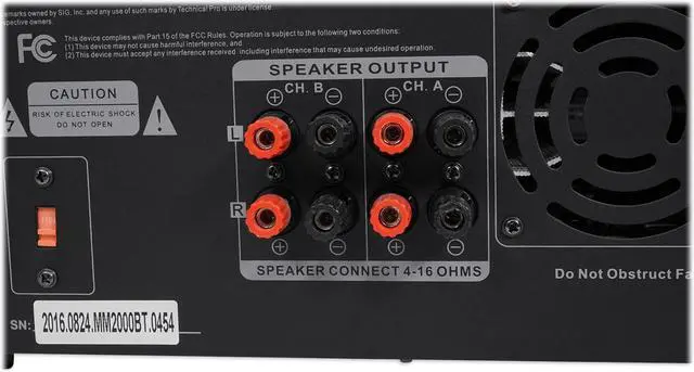 Alt view image 7 of 16 - Technical Pro MM2000BT Pro Mic Mixing Amplifier