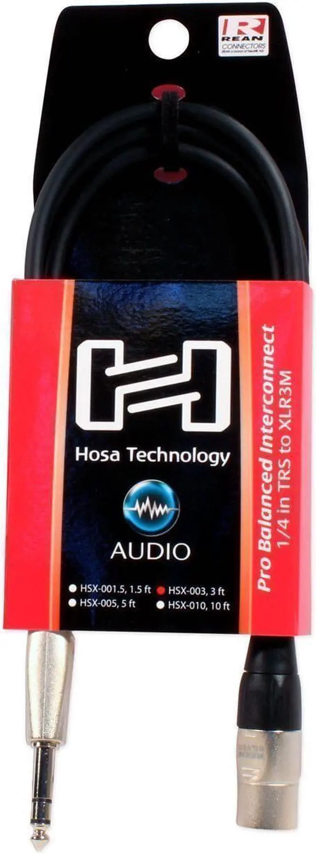 Alt view image 2 of 9 - HOSA HSX-003 Balanced Cable Interconnect - REAN 1/4" TRS to XLR3M - 3 ft