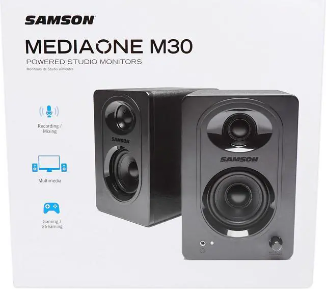 Alt view image 6 of 20 - Samson MediaOne M30 Powered Studio Monitors (Pair)
