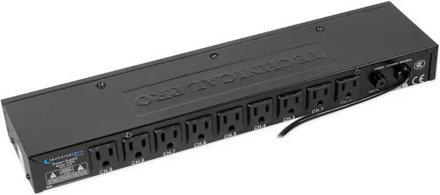 Alt view image 6 of 12 - Technical Pro Rack Mount Power Supply with 5V USB Charging Port PS9U