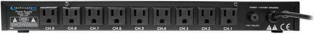 Alt view image 7 of 12 - Technical Pro Rack Mount Power Supply with 5V USB Charging Port PS9U